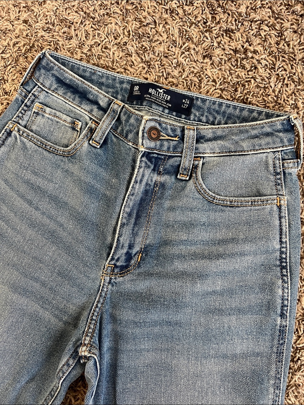 Hollister, Cuffed, High-waisted Mom Jeans, Size 0R